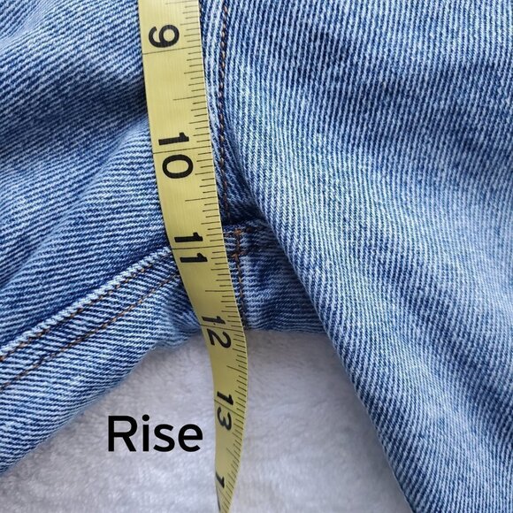 High Rise  Patchwork Wide Leg Colorblock Distressed Denim Cropped Ankle Jeans S - Picture 11 of 16